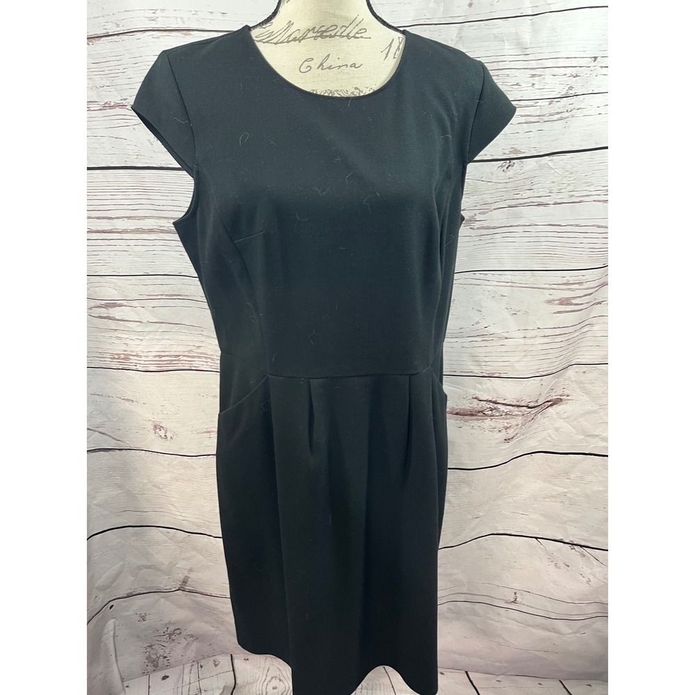 LOFT Black‎ Career Dress Sleeveless Pleated Knee Length Office Work Dress